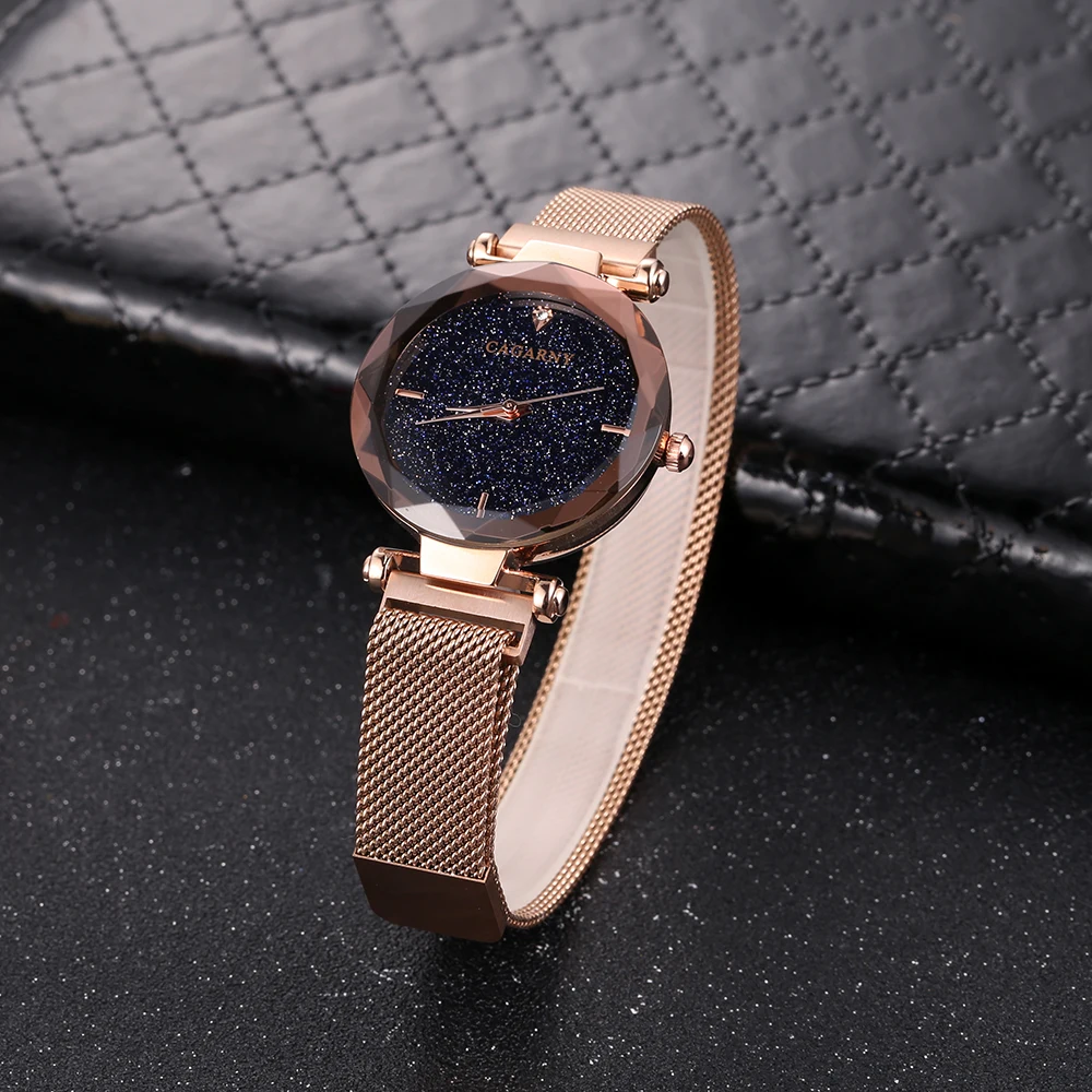 top luxuru brand cagarny quartz watch for women creative wristwatches vogue ladies wristwatches rose gold mesh band 2018 wholesale drop shipping (6)
