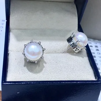 

Garden Jewelry 925 Silver Earrings Findings Component Jewelry Parts Fashion Fittings for Pearls Coral Jade Agate Beads Stones