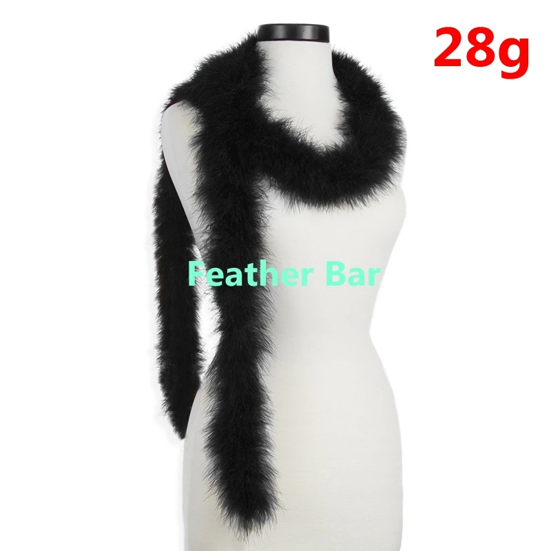 

Factory Retail and Wholesale 20meters/lot 18g/piece 28g/pc Graceful Dyed Black Marabou Feather Boas