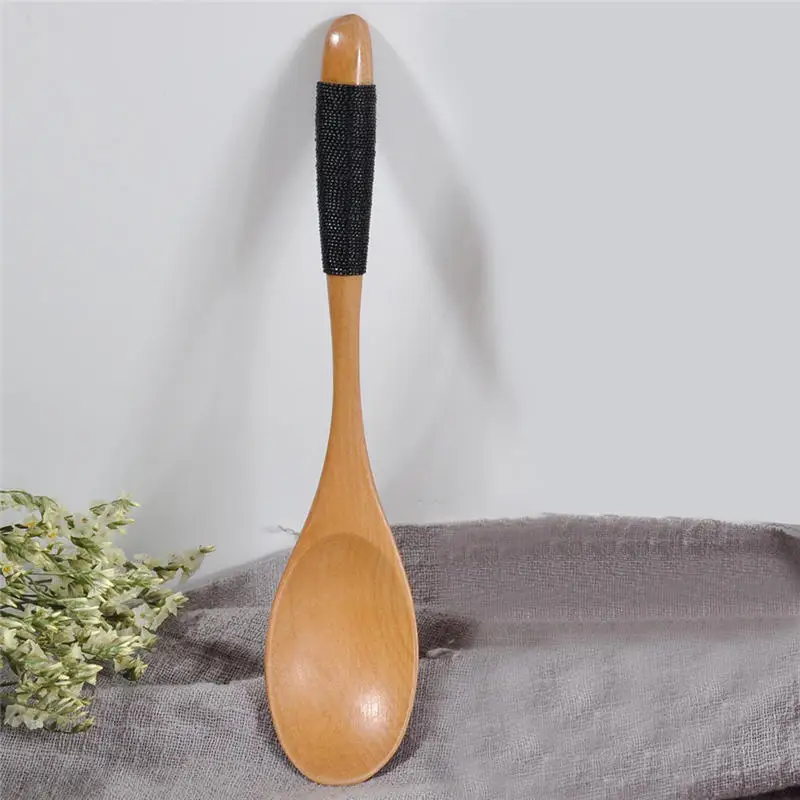 

2019 New Wooden Spoon Fork Bamboo Kitchen Cooking Utensil Tools Soup-Teaspoon Tableware coffee scoop fancy household gifts @C