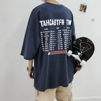 

2019 Spot Men's Summer New Korean Version Of The Trend Multi-letter Printing Hot Wild Short-sleeved Casual T-shirt