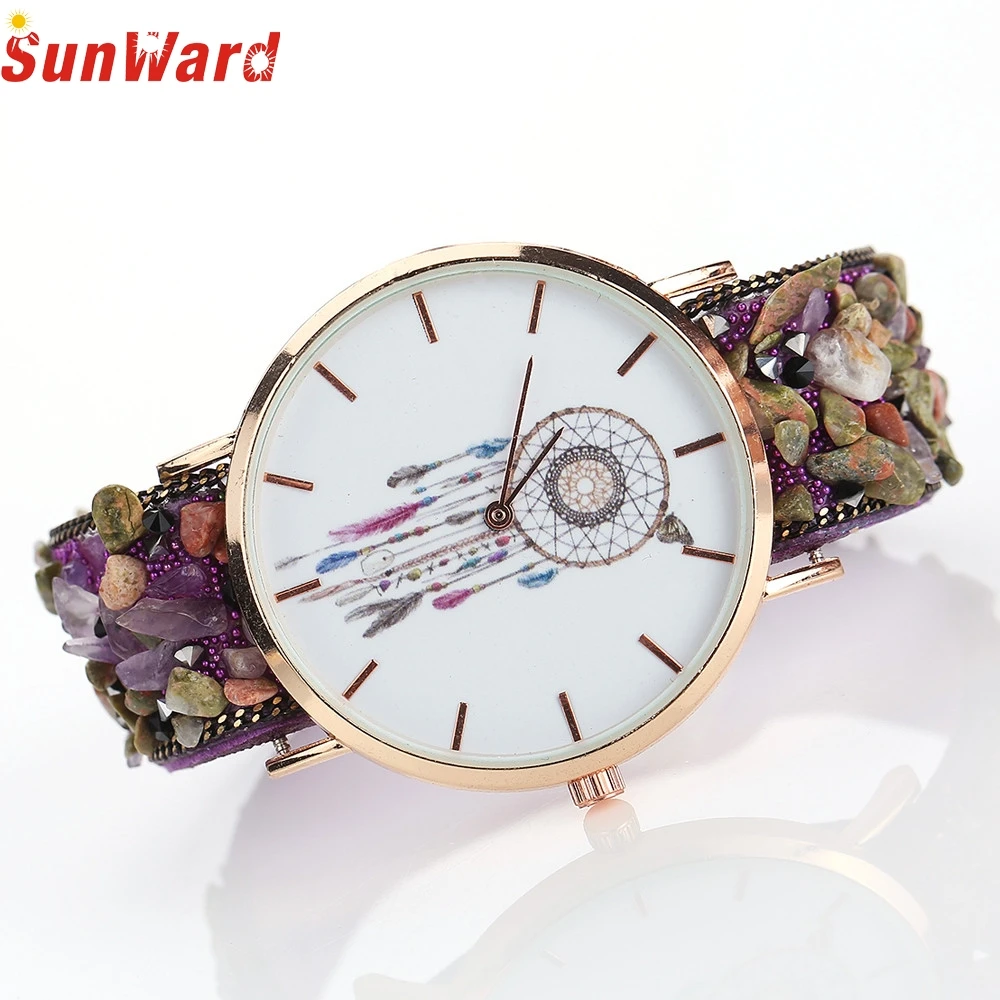 

Miracle Moment 2017 Relojes Hombre New Fashion Wrap Around Bracelet Watch cobblestone Synthetic Chain Watch Free Shipping July1