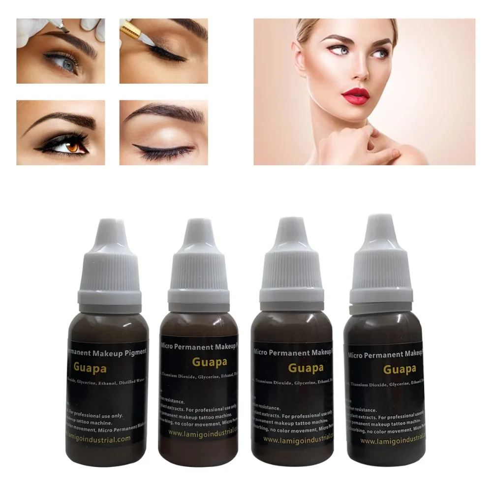 4pcs Permanent Makeup Tattoo Ink Pigments for Permanent Makeup Easy To