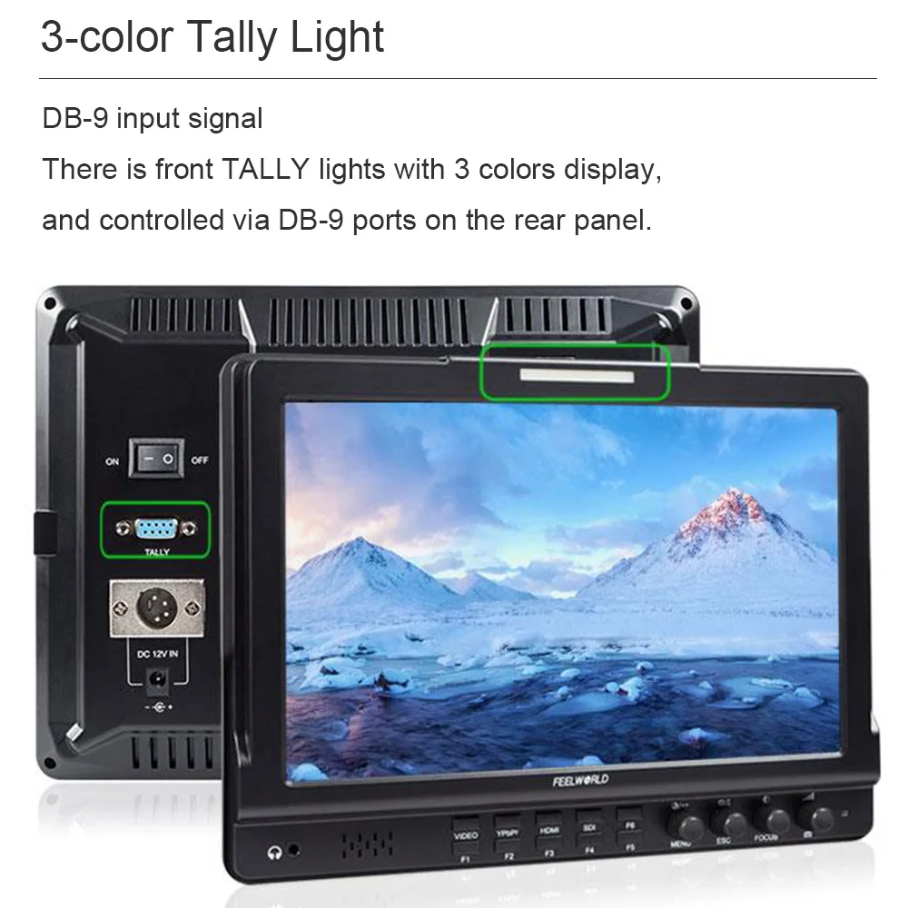 Feelworld FW1018V1 Campo Fotocamera da 10.1 pollici Monitor 4 K Full HD 1920x1200 IPS Display HDMI