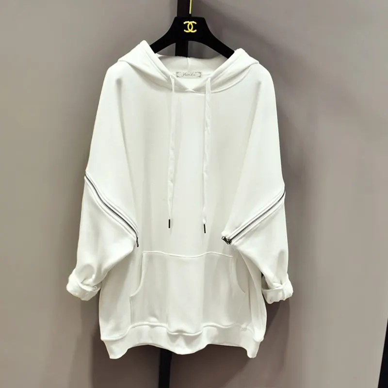 Женская толстовка с капюшоном желтая свободная на молнии рукавом оверсайз Осень