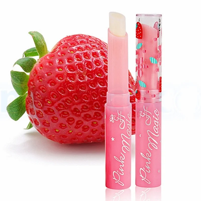 1pcs Hot Selling Strawberry Changing Color Lip Balm Cream Moisturizing