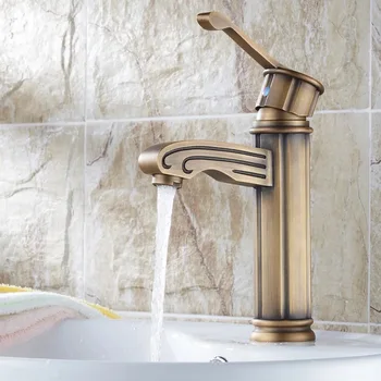 

Free Shipping Europe Antique Hot and Cold Water Tap, 100% Copper Bamboo Basin Bronze Faucet GZ-7003
