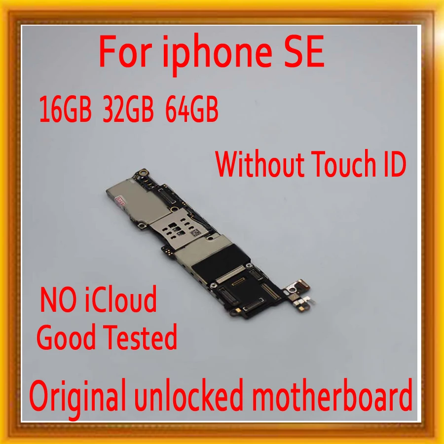 

For iPhone 5SE Motherboard without Touch ID with IOS System 100% Original unlocked for iphone SE Mainboard 16gb / 32gb / 64gb