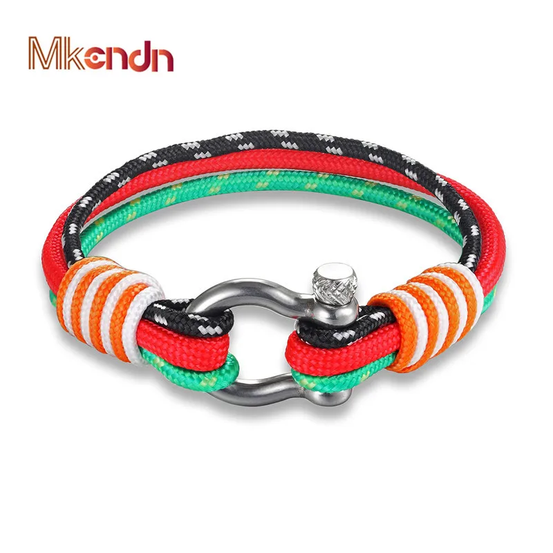 

MKENDN High Quality Multilayer Sport Camping Parachute Men Women Nautical Survival Rope Chain Bracelet Pulseras Summer Style