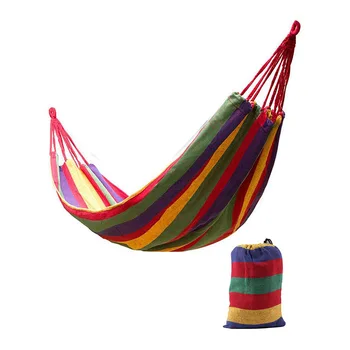 

Single Double Thick Canvas Hammock Outdoor Camping Indoor Leisure Swing Student Dormitory Hammock Artifact High Quality