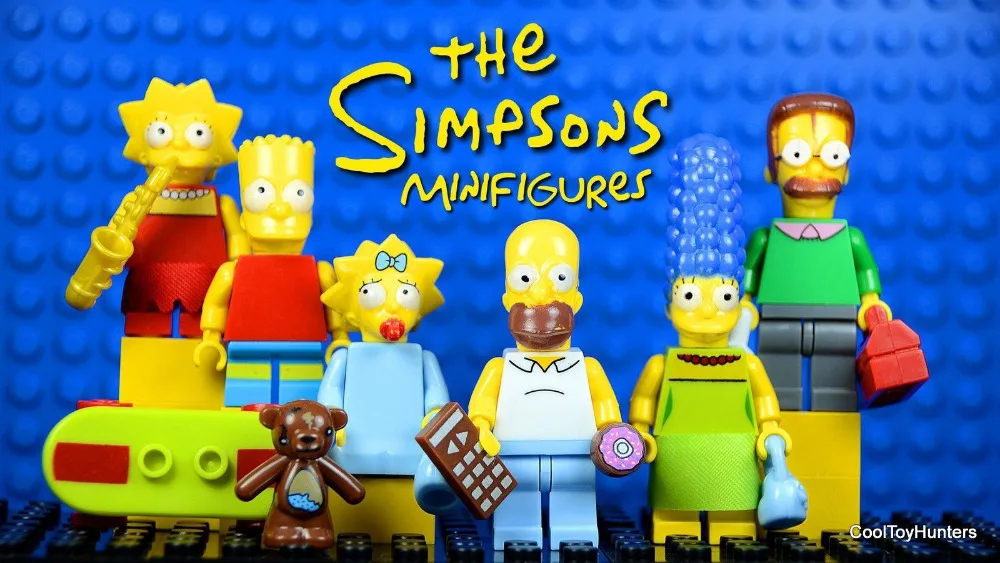 

6pcs The Simpsons Family Series Anime Movie Building Blocks Homer J.  Marge Bart Assemble minifig Toys Gifts