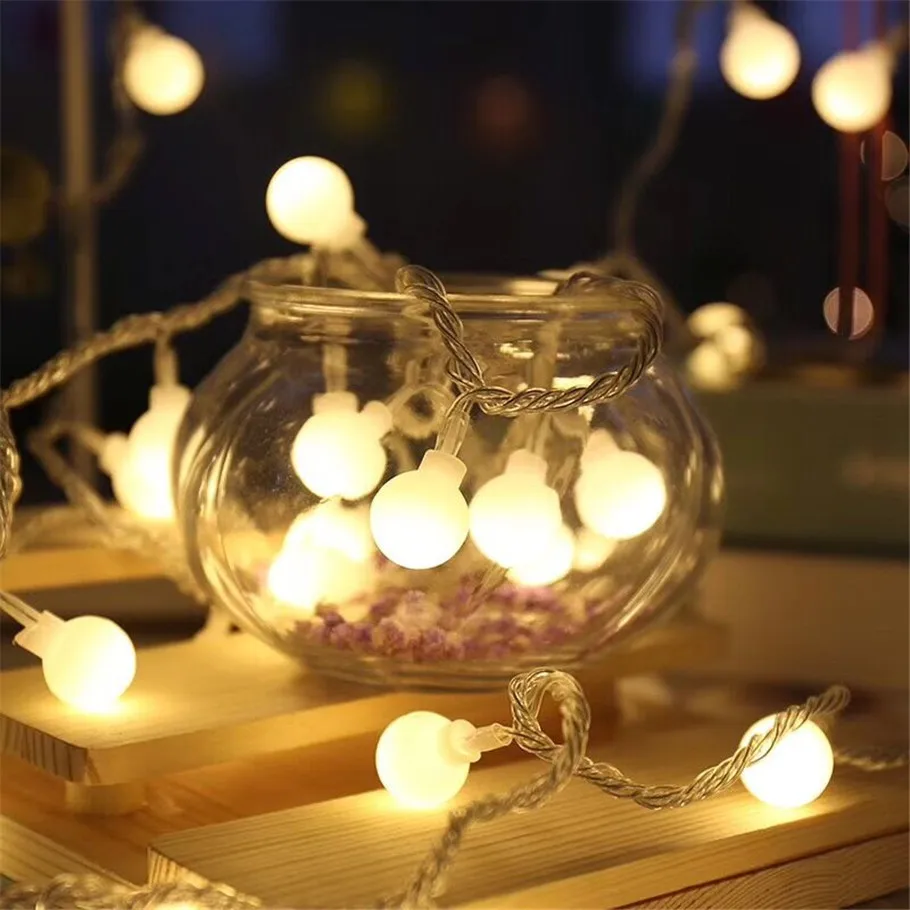AC220V 5M 28LED Cherry Ball bulb string lights LED Christmas decorations Festival outdoor Wedding Garland Home Decor | Лампы и