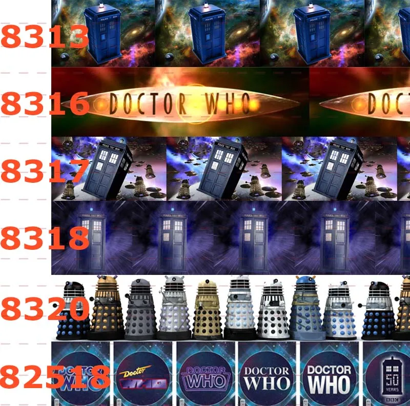 10yards- different sizes- Movie "Doctor who" grosgrain ribbon- Cartoon printed ribbon