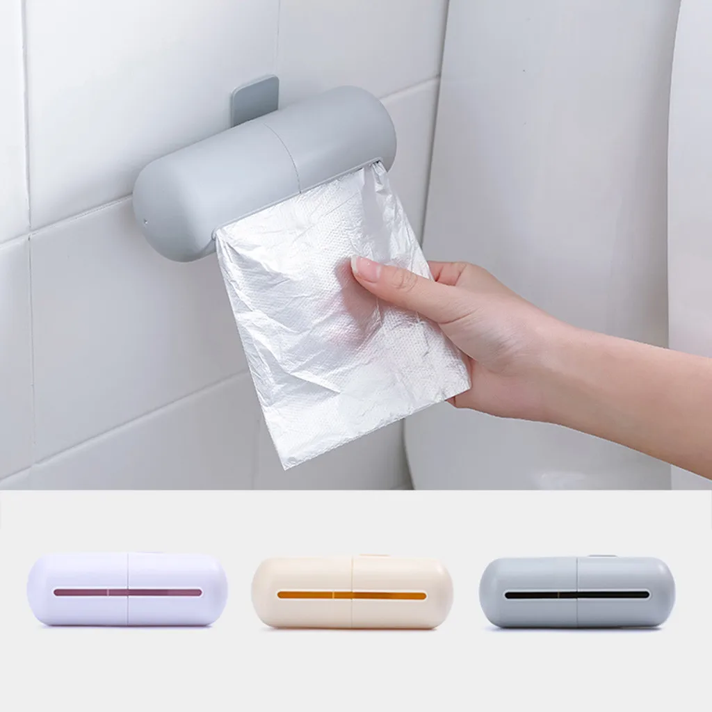 

Case Garbage Rubbish Bag Capsule Design Storage Wall-mounted Storage Boxs Bone Type ABS Plastic Store Garbage Bathroom