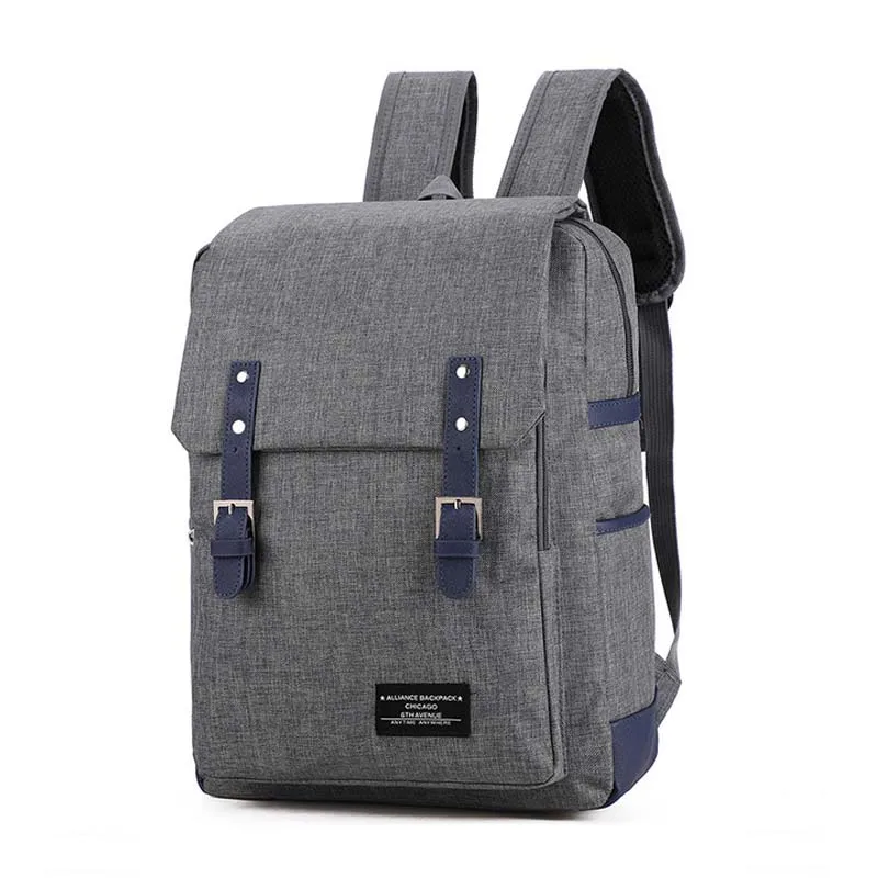 

Men's New Canvas Backpack Male Fashion Leisure Urban School Bag 15.6 inch Big Capacity Laptop Rucksack Blue Green Travel Bagpack
