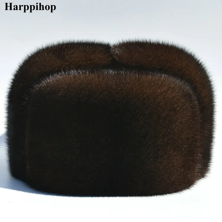 Autumn and winter mink fur casual the elderly mink hat fur hat lei feng hat for man mad bomber trapper hat