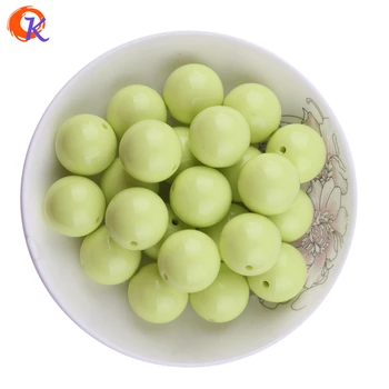 

S37 Cordial Design 20MM 100pcs Light Green Chunky Gumball Bubblegum Acrylic Solid Beads Colorful Chunky Beads For Jewelry