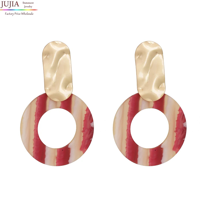 JUJIA Модные женские массивные серьги-гвоздики с эпоксидной смолой для женщин модная Сережка Заводская цена подарок для женщин