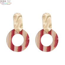 JUJIA Модные женские массивные серьги-гвоздики с эпоксидной смолой для женщин модная Сережка Заводская цена подарок для женщин