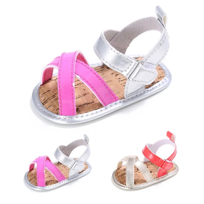 Яркие сандалии для девочек для новорожденных Мягкие Детские туфли красивая обувь принцессы для первых ходунков летняя детская обувь 3 размера