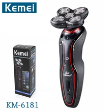 Kemei KM-6181 5 Heads Electric Washable Rechargeable Shaver Triple Blade Electric Shaving Razors Men Face Care 5D Floating