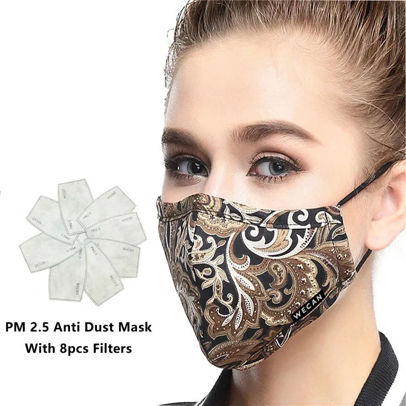 Корейская хлопковая противопылевая маска для лица Kpop унисекс маска с угольным фильтром медицинская маска KN95 против РМ2, 5 черная маска для рта - Цвет: Yellow flower Women