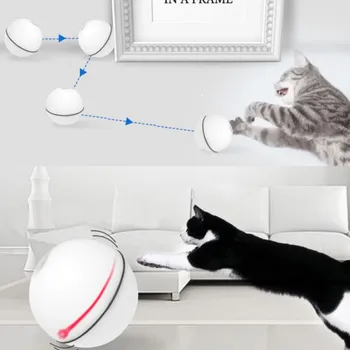 

Cat toy 360 Degree Cat Interactive Toys Automotive Light Toy for Pets Cat Chaser Ball USB Rechargeable With Detachable Feather