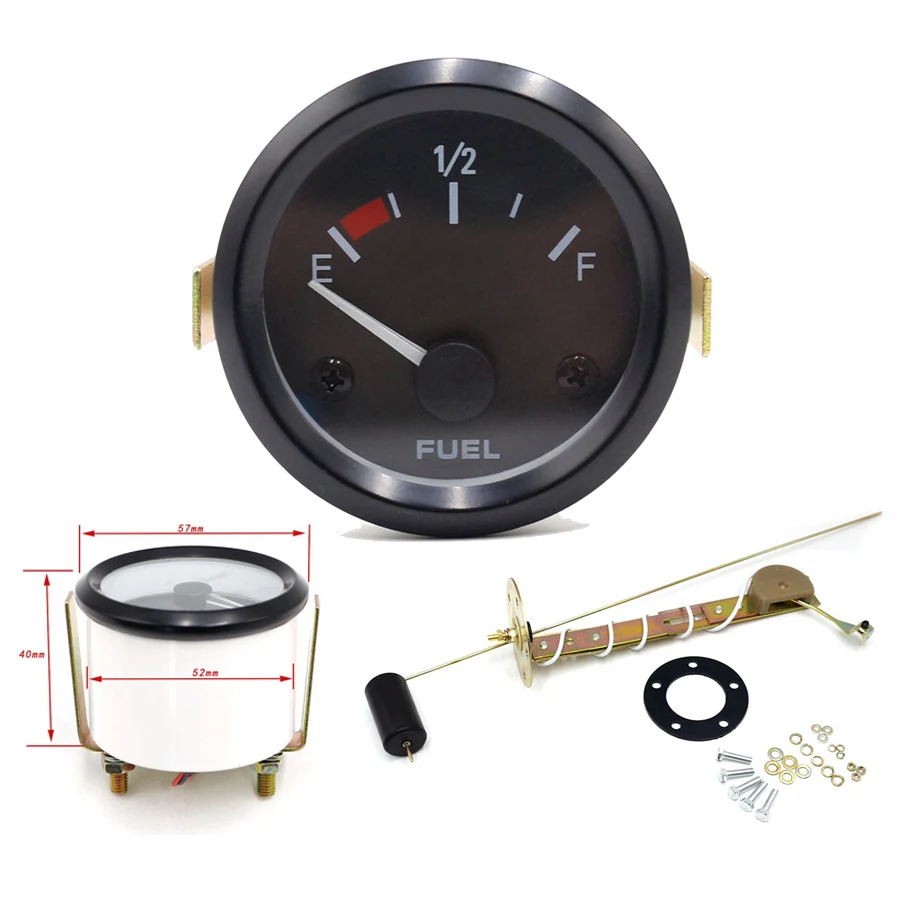 

Auto 12V Fuel Level Gauge Set with Sensor Universal Gas Liquid Level E-1/2-F Value Range Digital Display Meter Car Modification