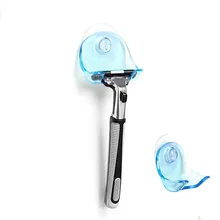 

Hoomall Bathroom Plastic Super Suction Cup Razor Rack Clear Blue Razor Holder Suction Cup Shaver Home Wall Storage Racks 1PC
