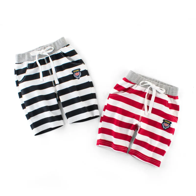 Summer Cotton Striped Baby Boys Shorts Children Beachwear Casual Beach Shorts For Age 2-10 Years Old