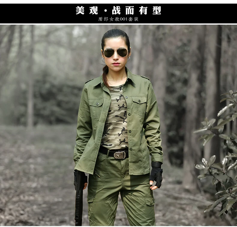 Для женщин военная форма хлопок Тактический армейская Камуфляжный комплект Tactico куртка штаны-карго рабочих CS Костюмы женский