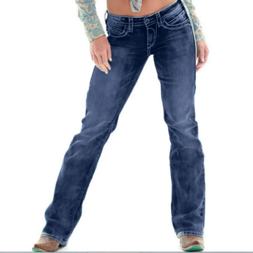 Женские эластичные джинсы больших размеров, свободные джинсовые повседневные укороченные джинсы с вышивкой, 5XL классические винтажные джинсы со средней талией