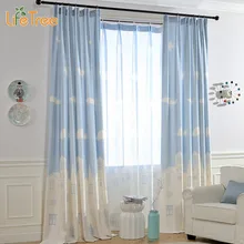 Kids Linen Curtains For Bedroom Pink & Blue Window Drapes In Children Room Prince & Princess Color Window Tulle Custom Made
