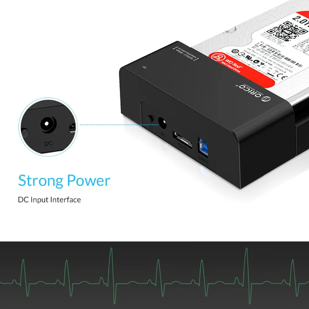 ORICO USB 3,0 и eSATA 2," и 3,5" SATA жесткий диск Док-станция инструмент бесплатно для 2,5 дюймов и 3,5 дюймов HDD-черный(6518SUS3-V2