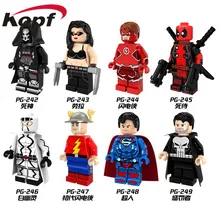Single Sale Super Heroes Female Wolverine Laura Red Flash Deadpool Punisher Superman Building Blocks Children Gift