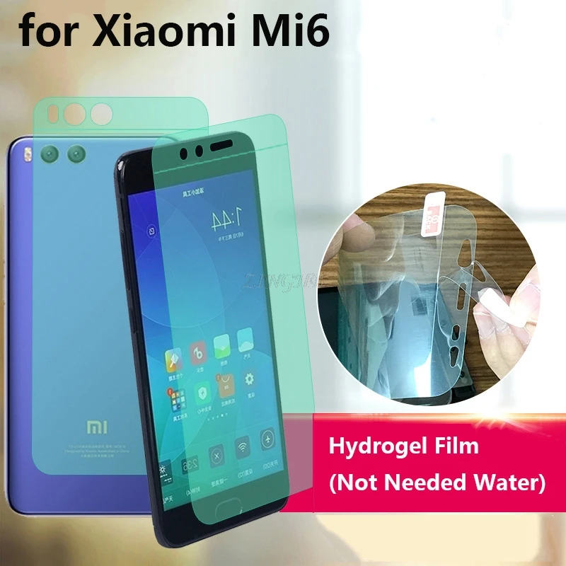 

2 Pcs/Lot Front & Back Auto Fixed Scratch Proof Anti Finger Hydrogel Screen Protector for Xiaomi Mi6 Mi 6 5.15" Full Cover Film