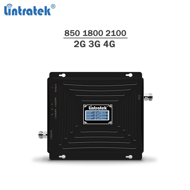 Lintratek ثلاثي الفرقة Repetidor 850 Mhz 1800 2100 Mhz الداعم 2G 3G 4G مكرر 4G LTE 1800 Amplificador GSM 3G 4G إشارة الداعم #4