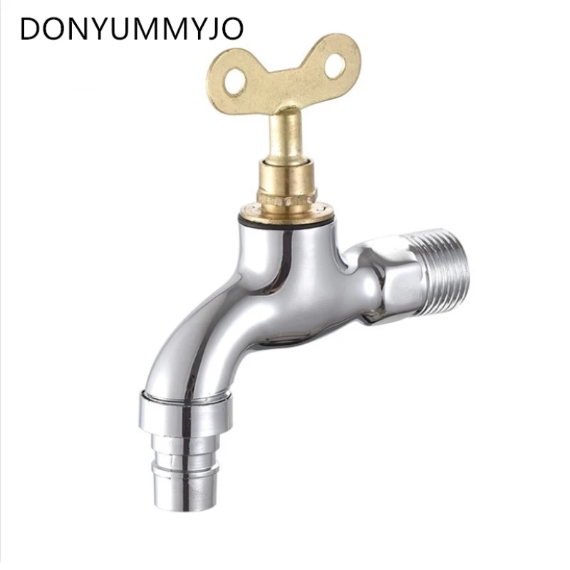 

1pc Faucet Quick Open Single Cold Porcelain Core Washing Machine 1/2' Outdoor Anti-theft With Key Mop Pool Tap