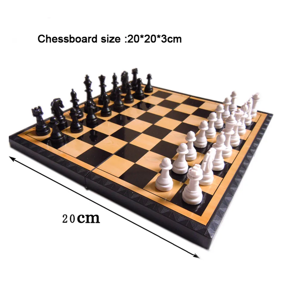 Mat Camping Travel Amusement Gift 34.5x34.5cm Plastic Tournament Chess Set 