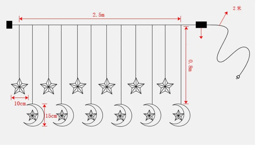 Рождественские Звезды Луна Гирлянда-занавес светодиодный гирлянды рождественские украшения для дома год вечерние украшения Navidad Natal. Q
