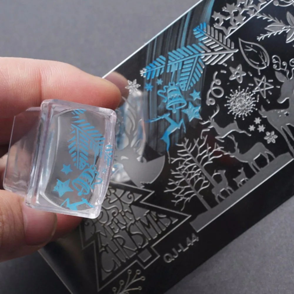 2 шт./компл. прозрачный штамп для ногтей прозрачный дизайн ногтей желе силиконовая прокладка женское покрытие для маникюра штамп инструмент+ скребок наборы