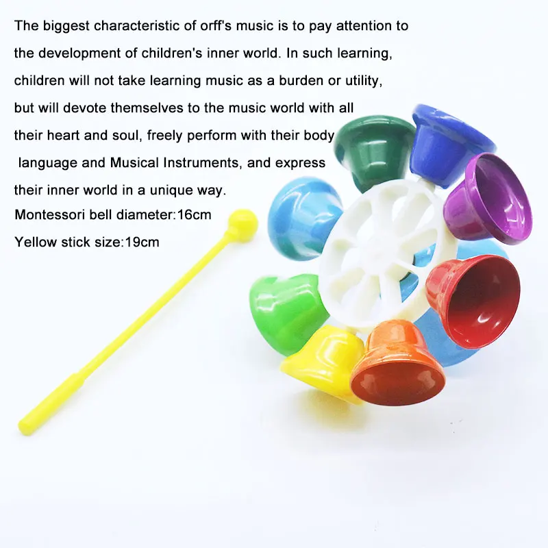 Монтессори музыкальный материал радуга цвет колокольчик Обучающие Игрушки для раннего развития для малышей Juguetes Монтессори YE2262H
