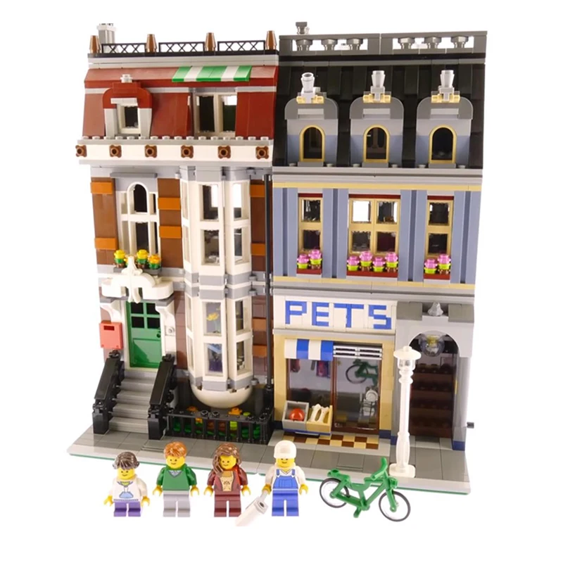 

15009 Creator City Street View Pets Shop Corner Model Building Blocks Compatible Legoing City House 10218 Toys Gift Bricks