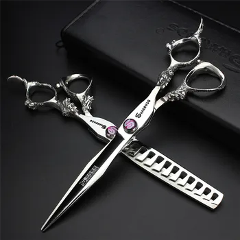 

7 Inch Barber Professional Hair Cutting Scissors Hairdressing Thinning Shears Straight Stainless Steel Barber Scissors