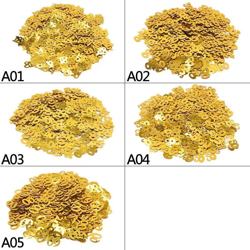15 г блестящее розовое золото серебро с цифрами на день рождения 18 30 40 50 60 посыпать конфетти Свадебная церемония День Рождения Вечеринка годовщина