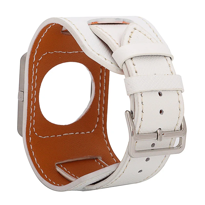 

FOHUAS Cowhide Genuine Leather Strap Cross pattern Wartch Band For fitbit Blaze Bracelet Including metal frame in Retail Package