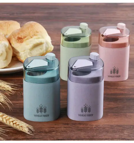 Wheat Straw Automatic Toothpick Holder Container Storage Box Toothpick Dispenser