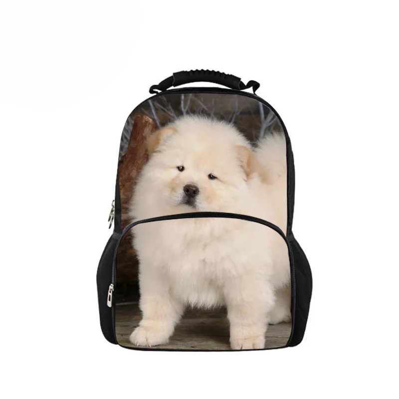 

Customized Girls School Bags for Teenager Chow Dog Printing Shoulder Backpack Students Large Book Bag Cute Schoolbag Softback