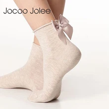 Jocoo Jolee/милые студенческие носки; короткие носки с большим бантом и лентой на пятке; Chaussette; женские короткие носки
