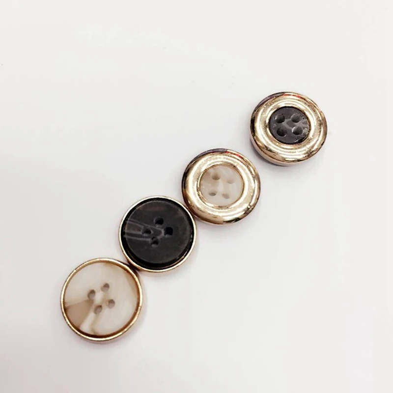 good quality shirt buttons 11.5mm 4holes round baby metal snap buttons